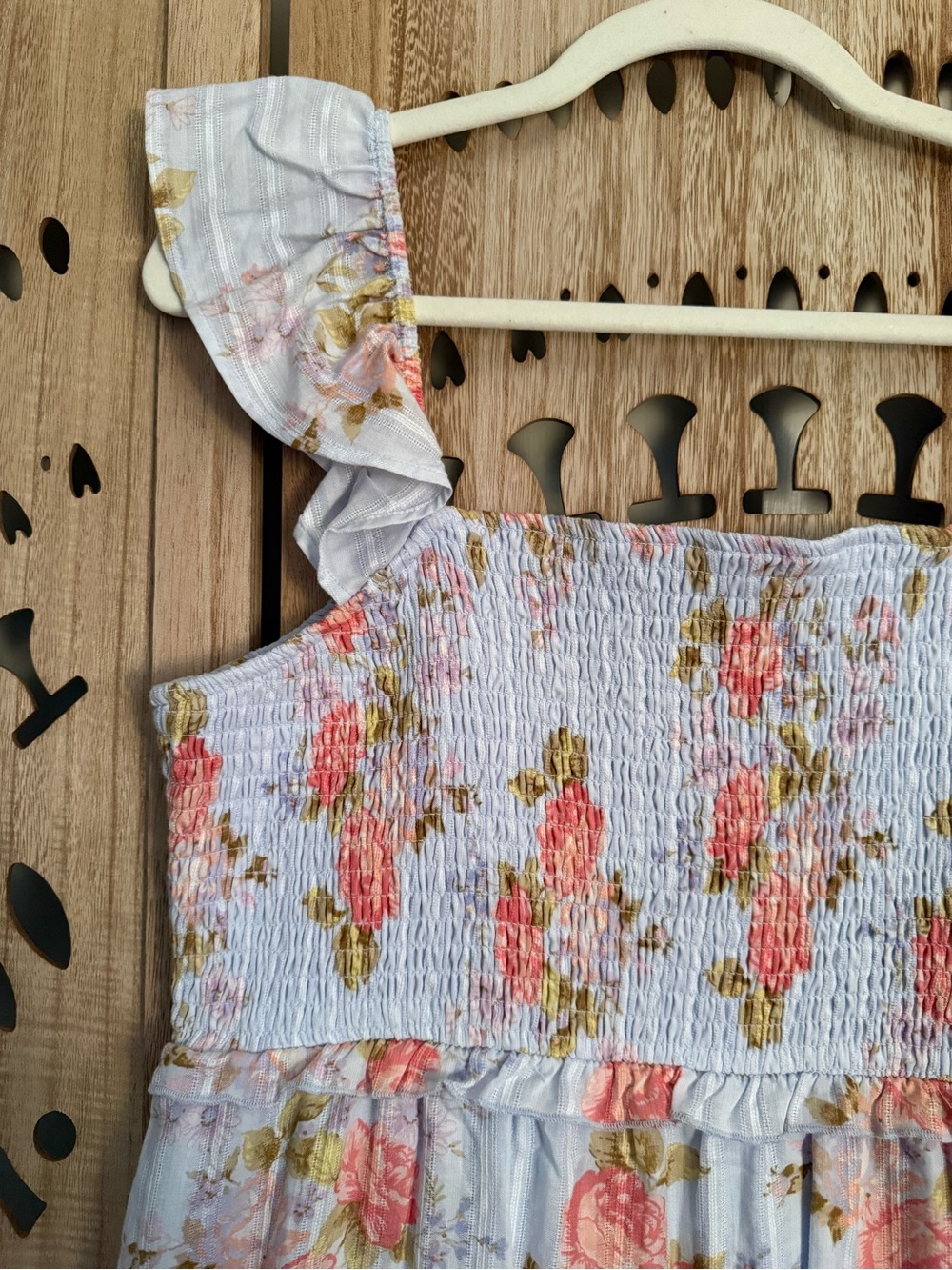 Rewind Floral Smocked Tiered Maxi Dress Cottagecore Boho Prairie XL - Picture 3 of 8
